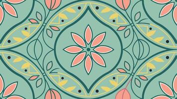 pattern featuring elegant geometric shapes and floral motifs. vector