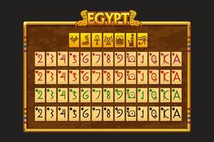 Egyptian Full deck of playing cards on Border in Egyptian themed. Background for game, slots, solitaire or game assets. Egyptian game frame. Each card on a separate layer. vector