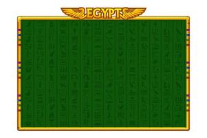 Border in Egyptian themed with symbol snake and Egyptian wings. Background for game, slots and game assets. Egyptian game frame. vector