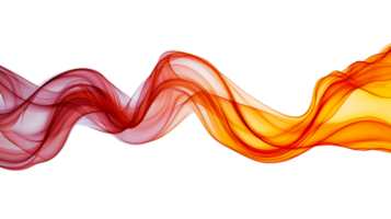 Ribbon with red and orange tones of color abstract wave, cut out transparent png