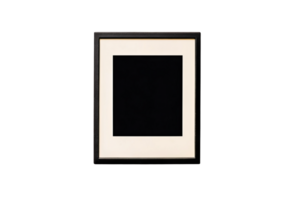 Black frame, beige passepartout, artwork template, isolated object, cut out transparent png