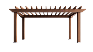 Wooden pergola design, architecture structure element, cut out transparent png