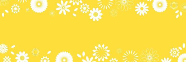 Bright yellow floral template with copy space vector