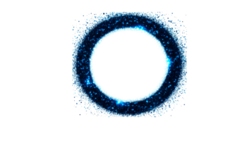 Sparkling blue circle frame design element, cut out transparent png
