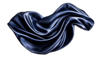 Silk drapery with shiny texture creates abstract shape, cut out transparent png