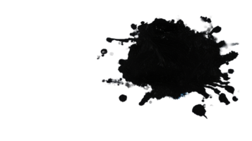 Abstract ink blot on a black backdrop creating graphic texture , cut out transparent png