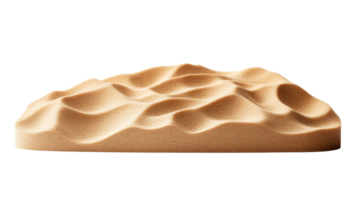 Sand dune formation with rounded crests and windblown texture, cut out transparent png