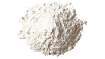 Heap of white flour on dark surface, product ingredient, baking material, cut out transparent png