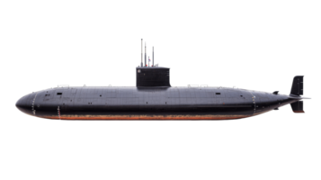 Stealth Submarine with Raised Periscope, cut out transparent png