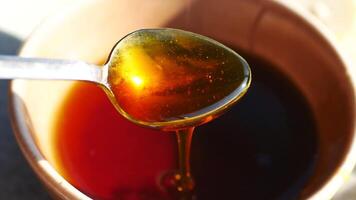 Homemade honey preparation in a rustic kitchen setting video