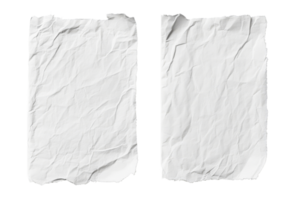 Crumpled and torn paper sheets, graphic texture and design element, cut out transparent png