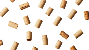 Floating corks on a transparent background create a dynamic effect png