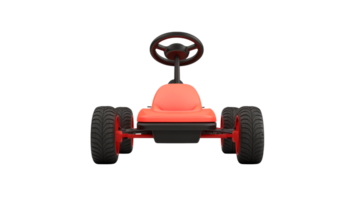 Go kart design with bold red and black color scheme for fun rides png
