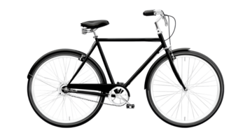Stylish black bicycle with modern design and transparent background png
