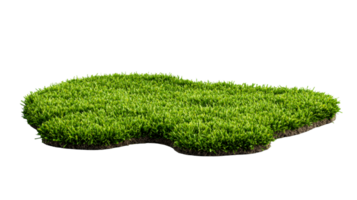 Green grass patch on a transparent background for landscape design png