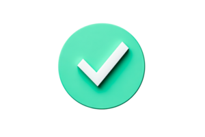 Green check mark symbol on transparent background for design png