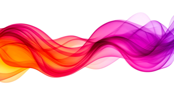 Abstract flowing wave design with vibrant colors, cut out transparent png