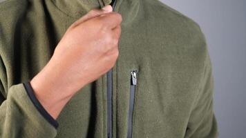 Zippered jacket styling in neutral colors for fall fashion video