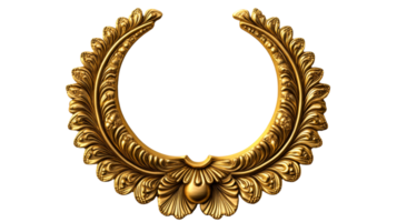 Golden Laurel Wreath Decorative Ornament Design Element, cut out transparent png
