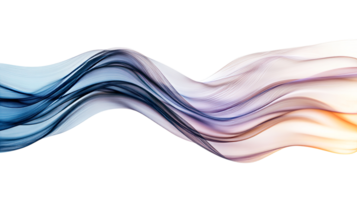 Abstract flowing ribbon design with light and shadows, cut out transparent png