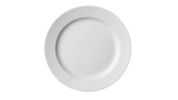 An Elegant White Dinner Plate with Simple Design, cut out transparent png