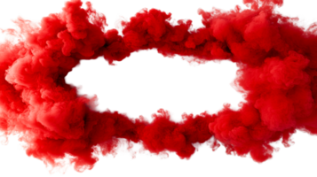 Red cloud ring on black background for graphic design , cut out transparent png