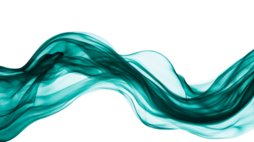 Teal fabric wave, flowing abstract shape, design element, cut out transparent png