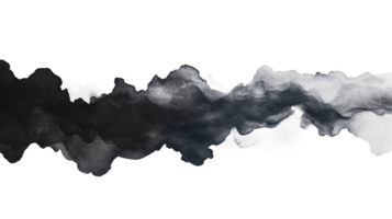 Abstract watercolor painting with dark and light shades, cut out transparent png