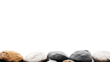 Smooth river rocks in various colors, texture background, cut out transparent png