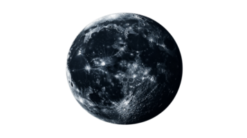 Moody moon craters and texture with detailed surface , cut out transparent png