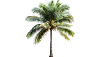 Palm tree foliage on black background, tropical isolated, cut out transparent png