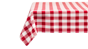 Red and White Gingham Tablecloth On Table, checkered, cut out transparent png