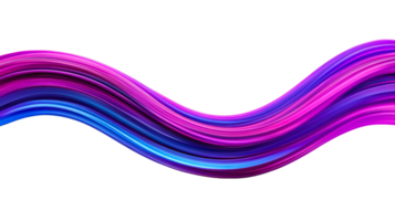 Abstract colorful wave flowing motion design, 3d rendering, cut out transparent png