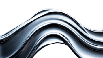 Chrome Wavy Fluid Abstract Design, Seamless Element, cut out transparent png