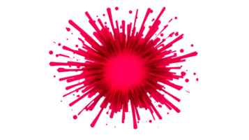 Exploding red rays effect on black background illustration, cut out transparent png