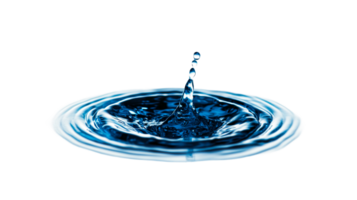 Water drop collision with ripples, cut out transparent png