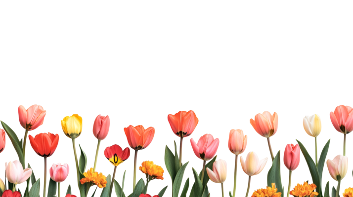 Wildflowers colorful meadow, isolated background, botanical