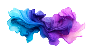 Fluid abstract shape with gradient color transition, cut out transparent png