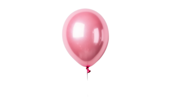 Shiny pink balloon with a ribbon on a transparent background png