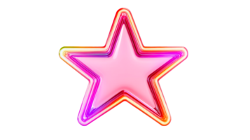 Colorful star shape with translucent edges on a transparent background png