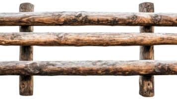 Rustic wooden fence with a transparent background for design use png