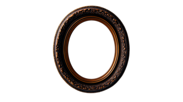 Ornate vintage oval frame with intricate detailing and no background png