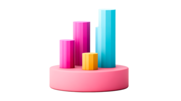 Abstract 3D rendering with colorful geometric shapes , cut out transparent png