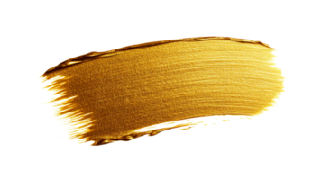Gleaming Gold Paint Stroke, Artistic Texture, Isolated, Cut Out Transparent png