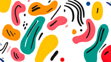 Colorful abstract shapes, pattern background, design element, paint strokes, cut out transparent png