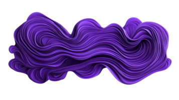 Purple abstract swirl shape, 3D rendering, wavy form, cut out transparent png