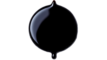 Dark Liquid Drop with Shape Oval Form on Background, cut out transparent png