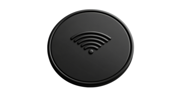 Wifi symbol emblem, wireless connection, 3D rendering, cut out transparent png