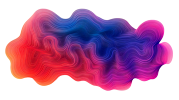 Abstract gradient swirl design with smooth lines and vibrant colors, cut out transparent png