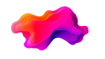 Abstract colorful layered shape with gradient effect, cut out transparent png